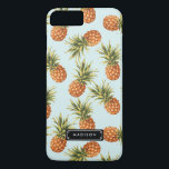 Mint Pineapple Persoonlijk Case-Mate iPhone Case<br><div class="desc">Schuif het  ananaseppatroon op een lichtmuntachtergrond. Mode,  kleine trendy. Sommige elementen door Grafische Doos.</div>