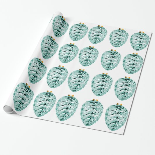 Mint Pinecones inpakpapier (Uitgerold)