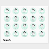 Mint Pinguins Baby shower Stickers (Vel)