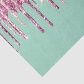 Mint Pink Blush Ice Cream Glitter Druppels Tissuepapier (Detail)