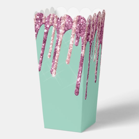 Mint Pink Blush Ice Cream Glitter Druppels Verjaar Bedankdoosjes (Achterkant)