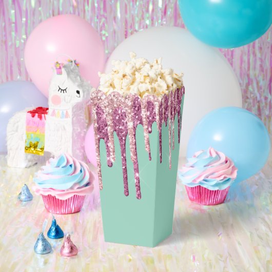 Mint Pink Blush Ice Cream Glitter Druppels Verjaar Bedankdoosjes (Feest)