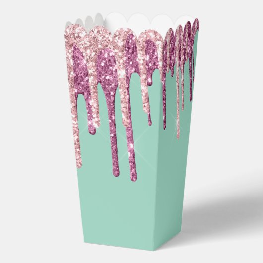 Mint Pink Blush Ice Cream Glitter Druppels Verjaar Bedankdoosjes (Voorkant)