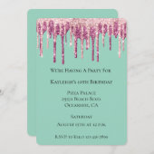 Mint Pink Blush Ice Cream Glitter Druppels Verjaar Kaart (Voorkant / Achterkant)