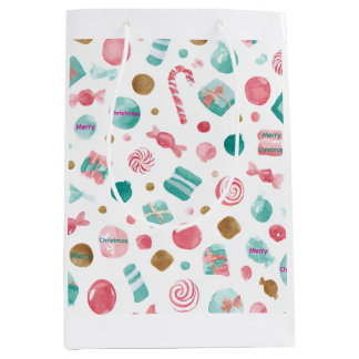 Mint & Pink CANDY Christmas Medium Gift Bag Medium Cadeauzakje