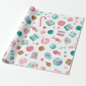 Mint & Pink CANDY Christmas Paper  Cadeaupapier (Uitgerold)