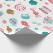 Mint & Pink CANDY Christmas Paper  Cadeaupapier (Hoek)