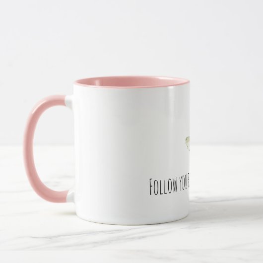 Mint Pink Cream Butterflies Mok (Links)