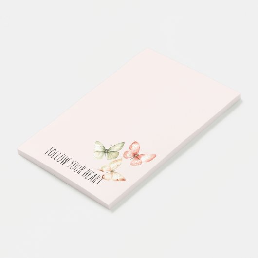 Mint Pink Cream Butterflies Post-it® Notes (Schuin)