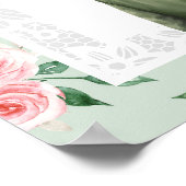Mint Pink Floral Anand Karaj Bruiloft Welkomstbord Poster (Hoek)