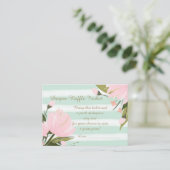 Mint Pink Floral Baby shower Diaper Raffle Ticket Informatiekaartje (Staand voorkant)