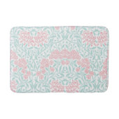 Mint Pink Floral Damask Patroon Badmat (Voorkant)