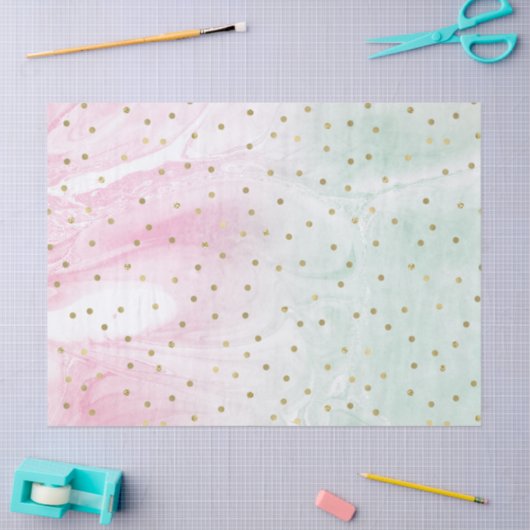 Mint Pink Gold Ombre Confetti Tissuepapier (Craft)