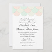 Mint Pink Scalloped Wedding Uitnodiging (Voorkant)