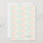 Mint Pink Scalloped Wedding Uitnodiging (Achterkant)