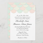 Mint Pink Scalloped Wedding Uitnodiging (Voorkant / Achterkant)