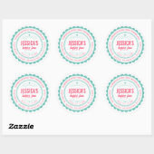 Mint Pink Stijlvol Zelfgemaakt Modern Jam Circle L Ronde Sticker (Vel)