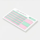 Mint & Pink Weekly Habit Tracker Post-it® Notes (Schuin)