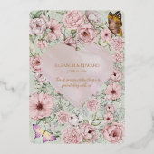  Mint Pioen Bruiloft Folie Programma Kaart (Achterkant)