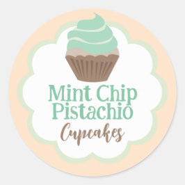 Mint Pistachio Cupcake Scallop Label