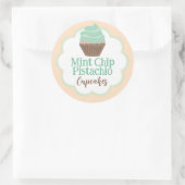 Mint Pistachio Cupcake Scallop Label (Tas)
