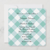 Mint Plaid Bruiloft Kaart (Voorkant)