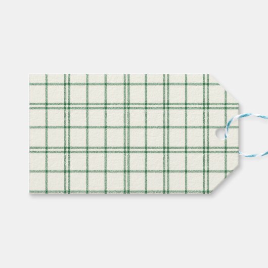 Mint Plaid Cadeaulabel (Voorkant (Horizontaal))