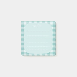 Mint Plaid Note Design