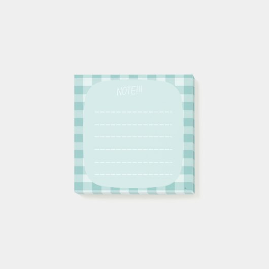 Mint Plaid Note Design (Voorkant)