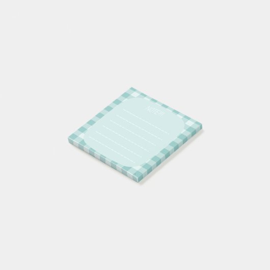 Mint Plaid Note Design (Schuin)