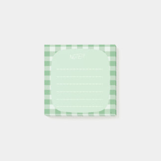 Mint Plaid Note Design