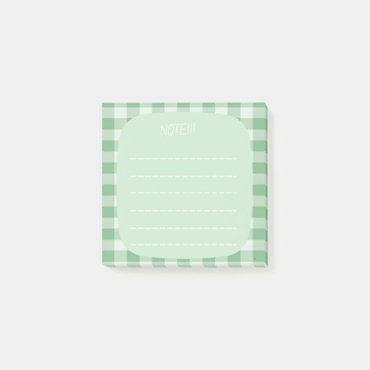 Mint Plaid Note Design (Voorkant)