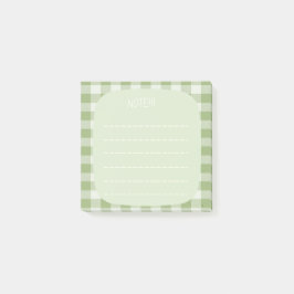 Mint Plaid Note Design