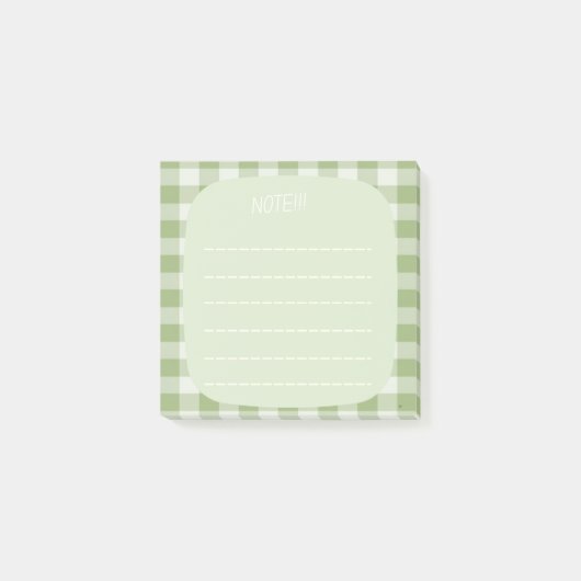 Mint Plaid Note Design (Voorkant)