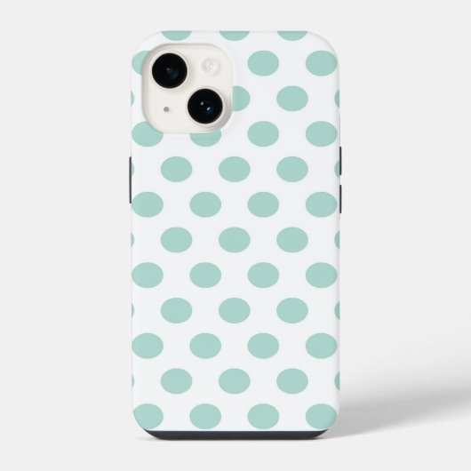 Mint Polka Dot iPhone Hoesje (Achterkant)