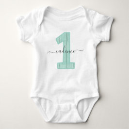 Mint Polka Dots Custom Name 1st Birthday Party Romper