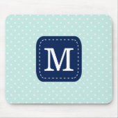 Mint Polka Dots Pattern met Personalized Monogram Muismat (Voorkant)