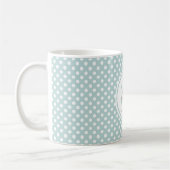 Mint Polka Dots Personalized Name Coffee Mok (Links)