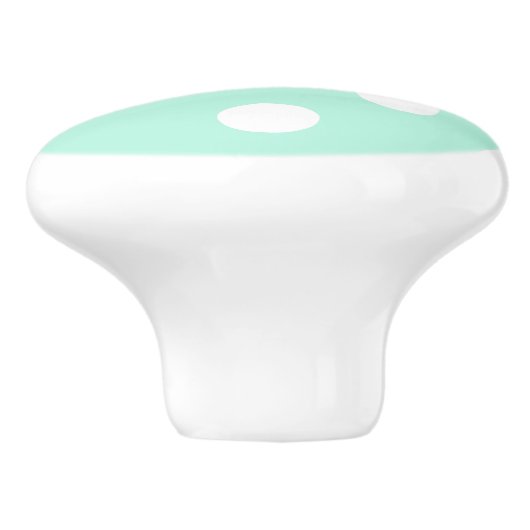 Mint polka-puntenknop/dragertrek keramische knop (Zijkant)