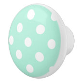 Mint polka-puntenknop/dragertrek keramische knop (Rechts)