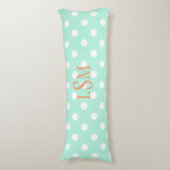 Mint polka stippen aangepaste lichaam kussen (Voorkant Verticaal)