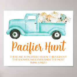 Mint pompoen fopspeen Hunt Baby shower spel Poster