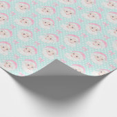 Mint Preppy Pink Hat Santa Pink Bows Polka Dot Cadeaupapier (Hoek)