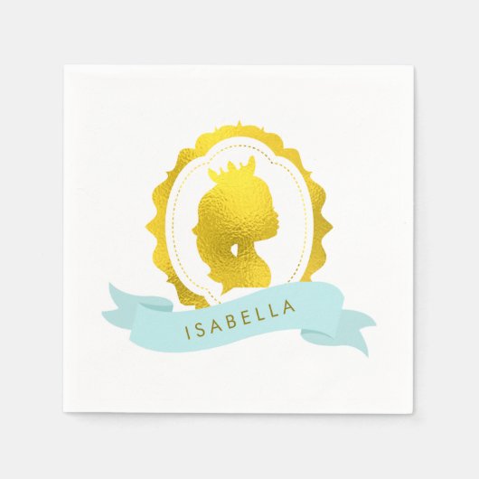 Mint Princess Cameo Birthday Servetten (Voorkant)