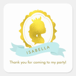 Mint Princess Cameo Birthday Vierkante Sticker