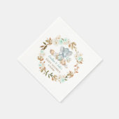 Mint Pumpkin Elephant Baby shower Party Servet (Hoek)