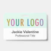 Mint PVC Naam Badge Horizontale Logo Werk ID Label (Voorkant)