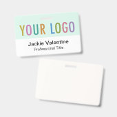 Mint PVC Naam Badge Horizontale Logo Werk ID Label (Voor- en achterkant)