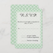 Mint Quatrefoil Bruiloft RSVP (Voorkant / Achterkant)