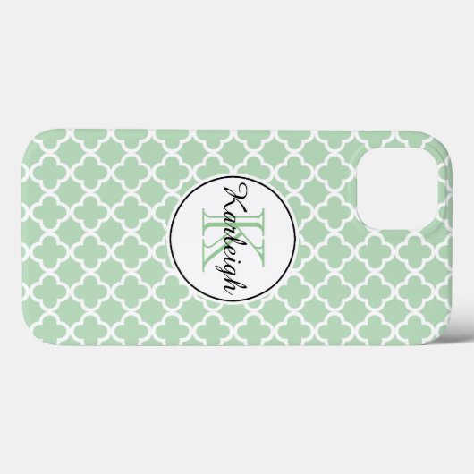 Mint Quatrefoil Case-Mate iPhone Case (Achterkant (horizontaal))